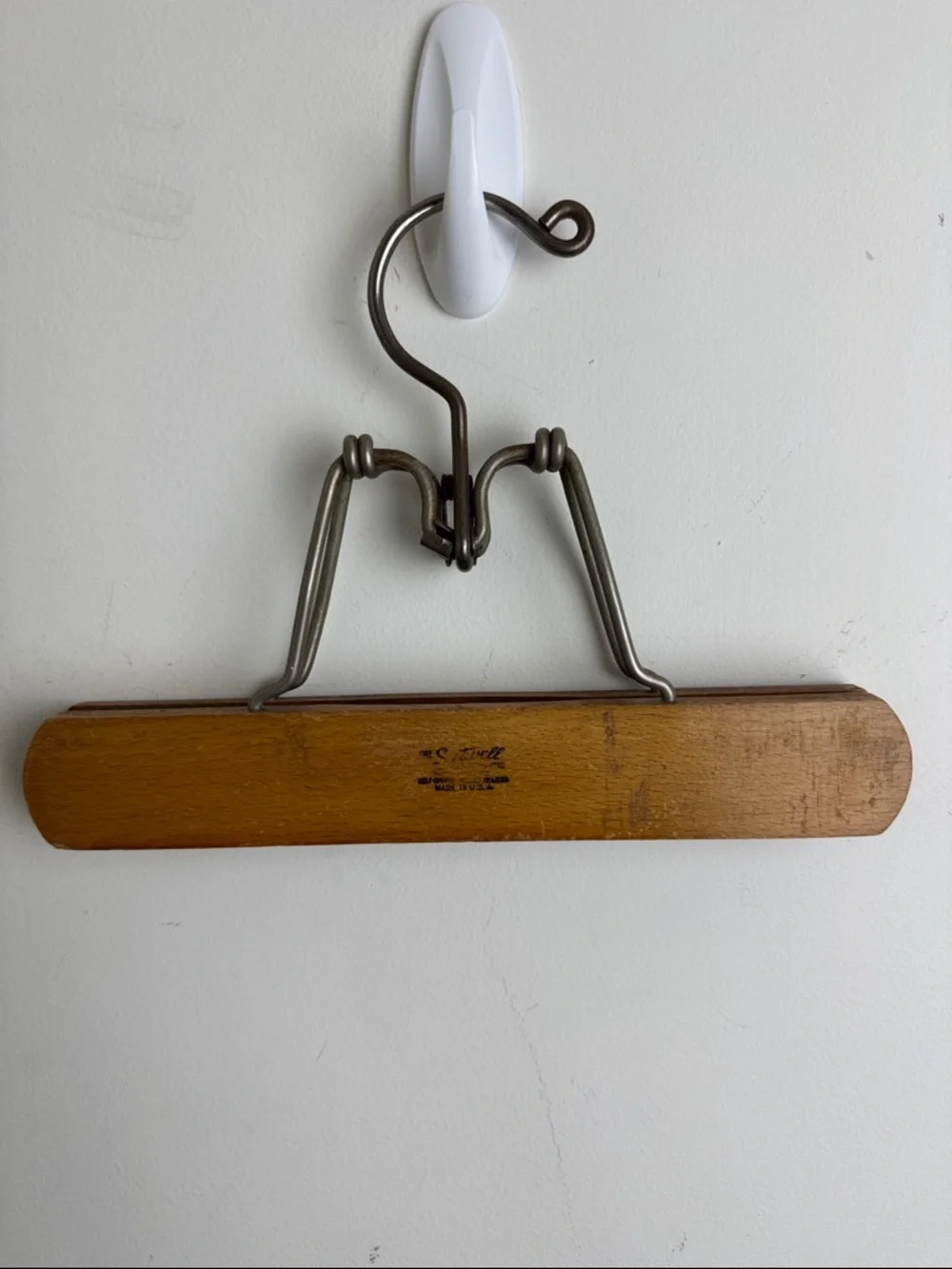 Setwell Vintage Wooden Clamp Hangers Lot of 3